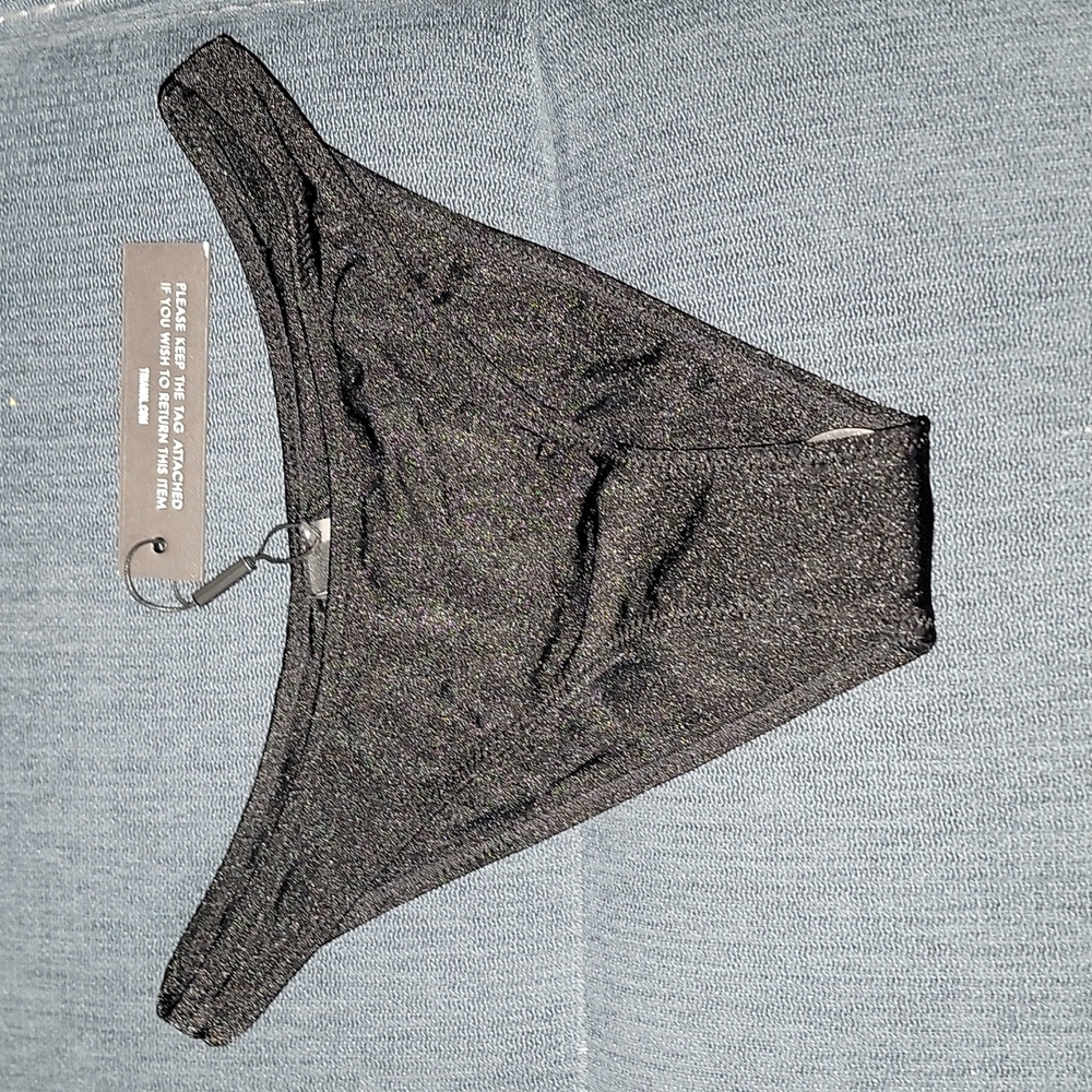 Cheeky shiny black bathing suits bottom